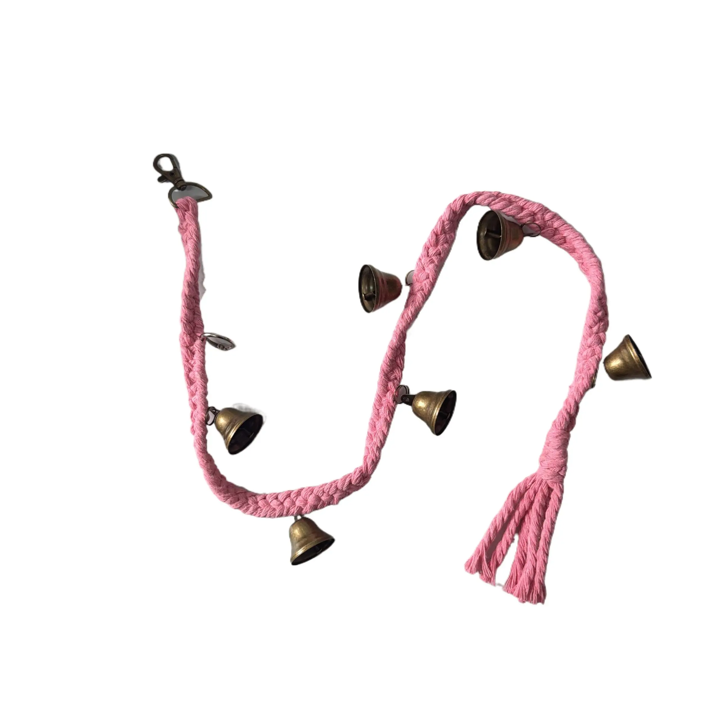 Dog Bell for Door and Litter Training, Cotton Handwoven Dog Doorbell with 6 Extra Bells, Adjustable Hanging Bell for Small to Large Dogs