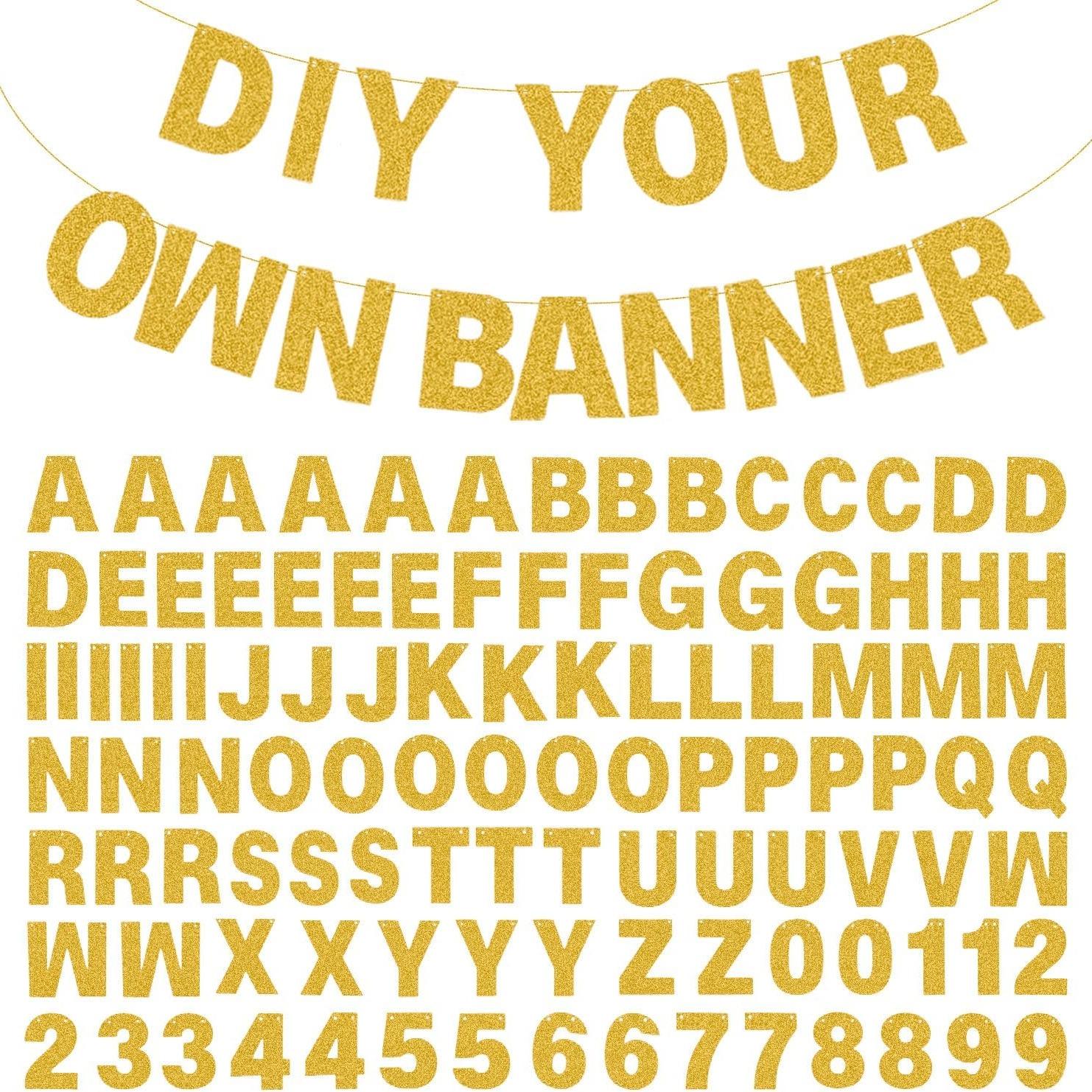 107 Letters DIY Letter Banner Kit, Includes 107 Letters & Numbers, 1 Rope, 2 Pins ...