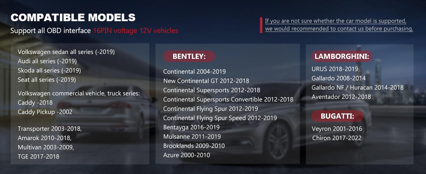 ANCEL VD500 OBD II DiagnosticScanner for Volkswagen VW AudiSkoda Seat Diagnosis Check EngineLight EPB ABS SRS Code Reader OilThrottle Position Adaption Brake PadReset Tool