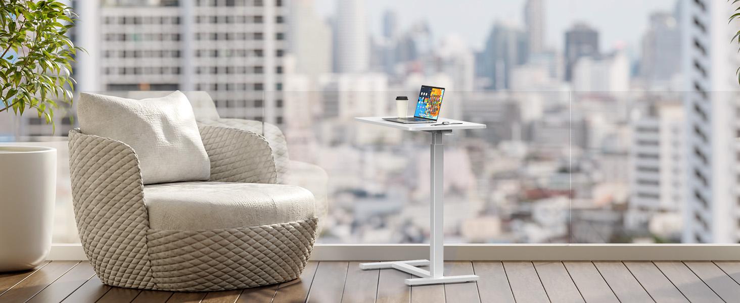 Rolling Overbed Table,Adjustable Bedside Desk with Wheels,Mobile Laptop Table for Working Studying Eating at Home or Bedside