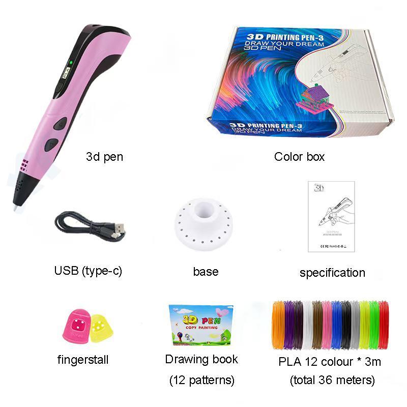 3D Printing Pen Kit, Includes Pla Filament Spool & A/c Adapter, Ergonomic Design, Easy Operation, Ideal for Kids Ages 6+ Education