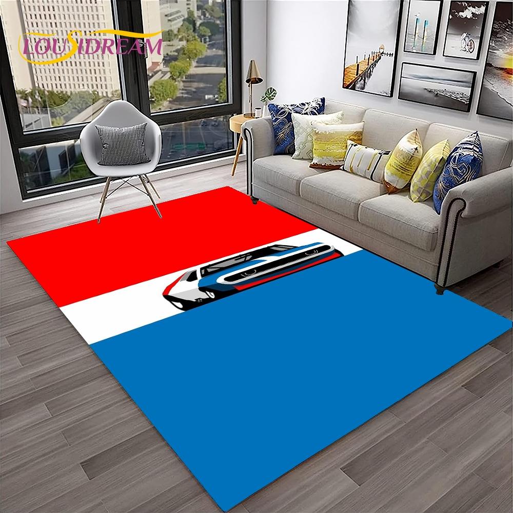 Blue Sports Car Flannel Area Rug - Cool Graffiti Style Supercar Print Soft Mat for Living Room & Garage, Non-Slip Car Enthusiast Home Decor#SportsCarRug #GraffitiSupercarMat #CarEnthusiastDecor #GarageCarpet #NonSlipFlannelRug