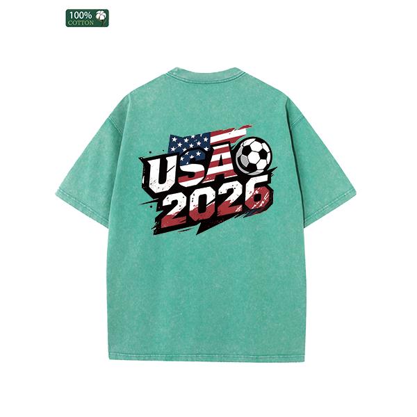 All-Season Men's Clothing, Printed Men's Fashion T-shirts, High-quality Heavy Washed Tee, Round Neck Loose Large Size Men's Short Sleeves Graphic Top.