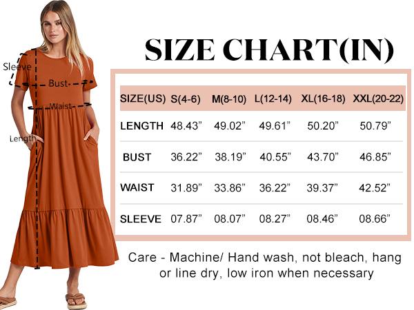 ANRABESS Women's Summer Casual Short Sleeve Crewneck Swing Dress Flowy Tiered Maxi Beach Dress with Pockets