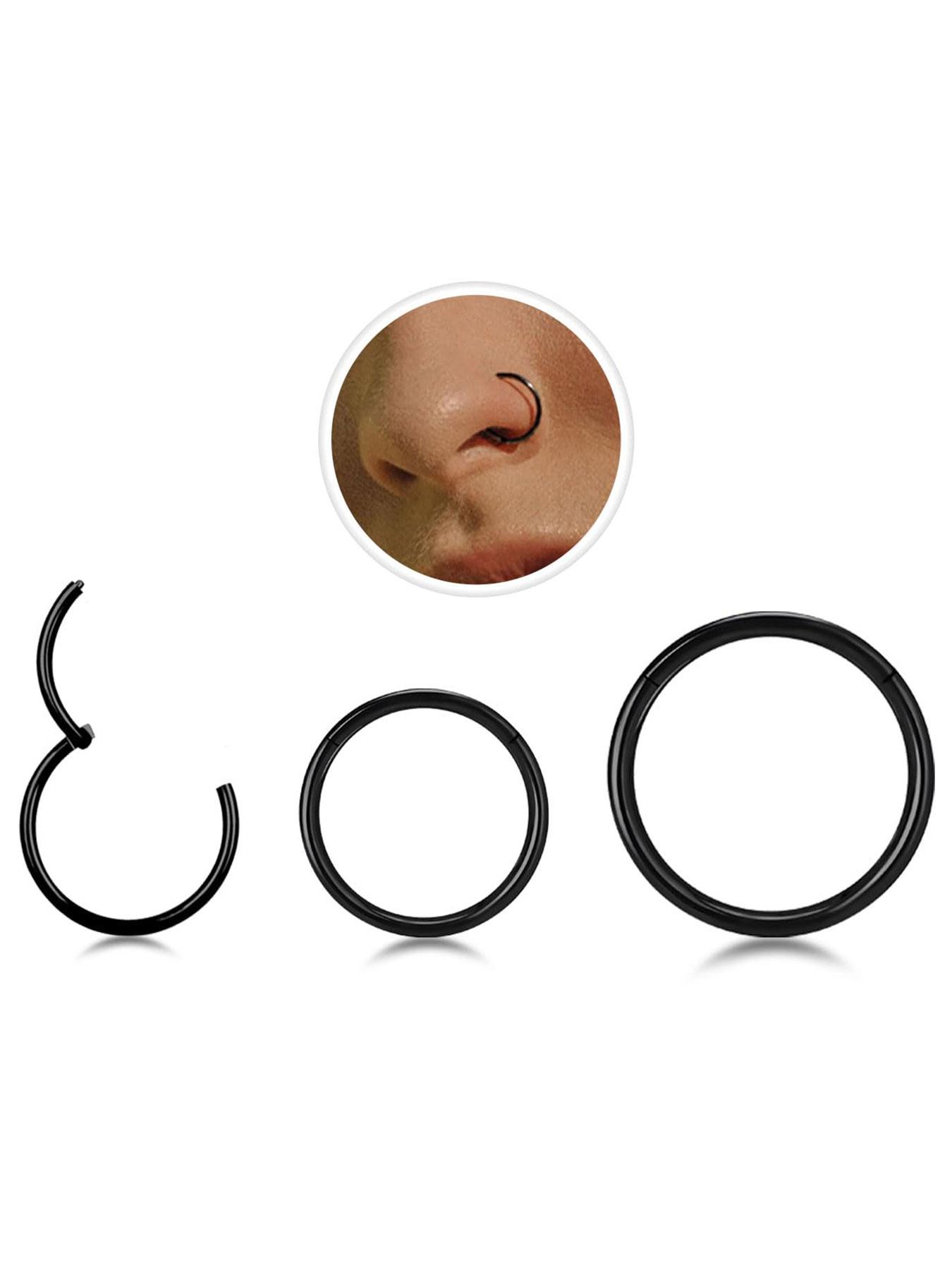 Minimalist Plain Color Nose Ring, Spiral Nose Ring, Stainless Steel Nose Ring, Lip Ring, for Helix Cartilage Conch Rook Piercing Jewelry