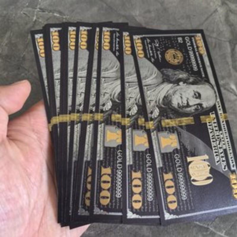 2pcs Golden Foil $100 Plastic Banknote, New Design, Ideal for Collectors & Decorative Use, High-Quality Material