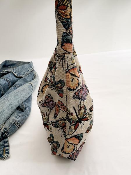 Women's Fashionable Butterfly Pattern Shoulder Bag, Shoulder Commuter Bag, Casual Versatile Handbag for Daily Used, Trendy All-match Bag for Commute, Work, Travel
