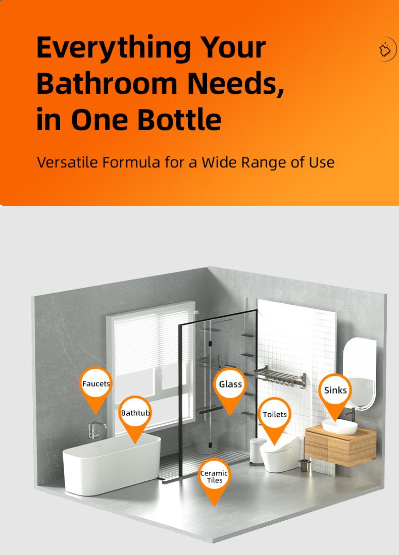 BOTARE Bathroom and Shower Cleaner Disinfectant Spray- Powerful Foaming Action for Tub, Tile & Shower, Removes Soap Scum & Hard Water Stains, Fresh Scent,  Household Cleaning