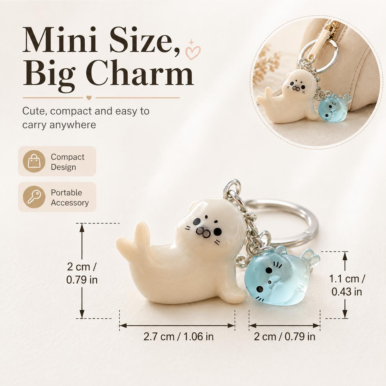 Random Cartoon 3D Glow-In-The-Dark Seal Keychain Set, Keychain Collectibles, Keychain Kawaii, Cute Decorative Pendant, Perfect Holiday Gift for Men and Women, Cute Keychains-YY0