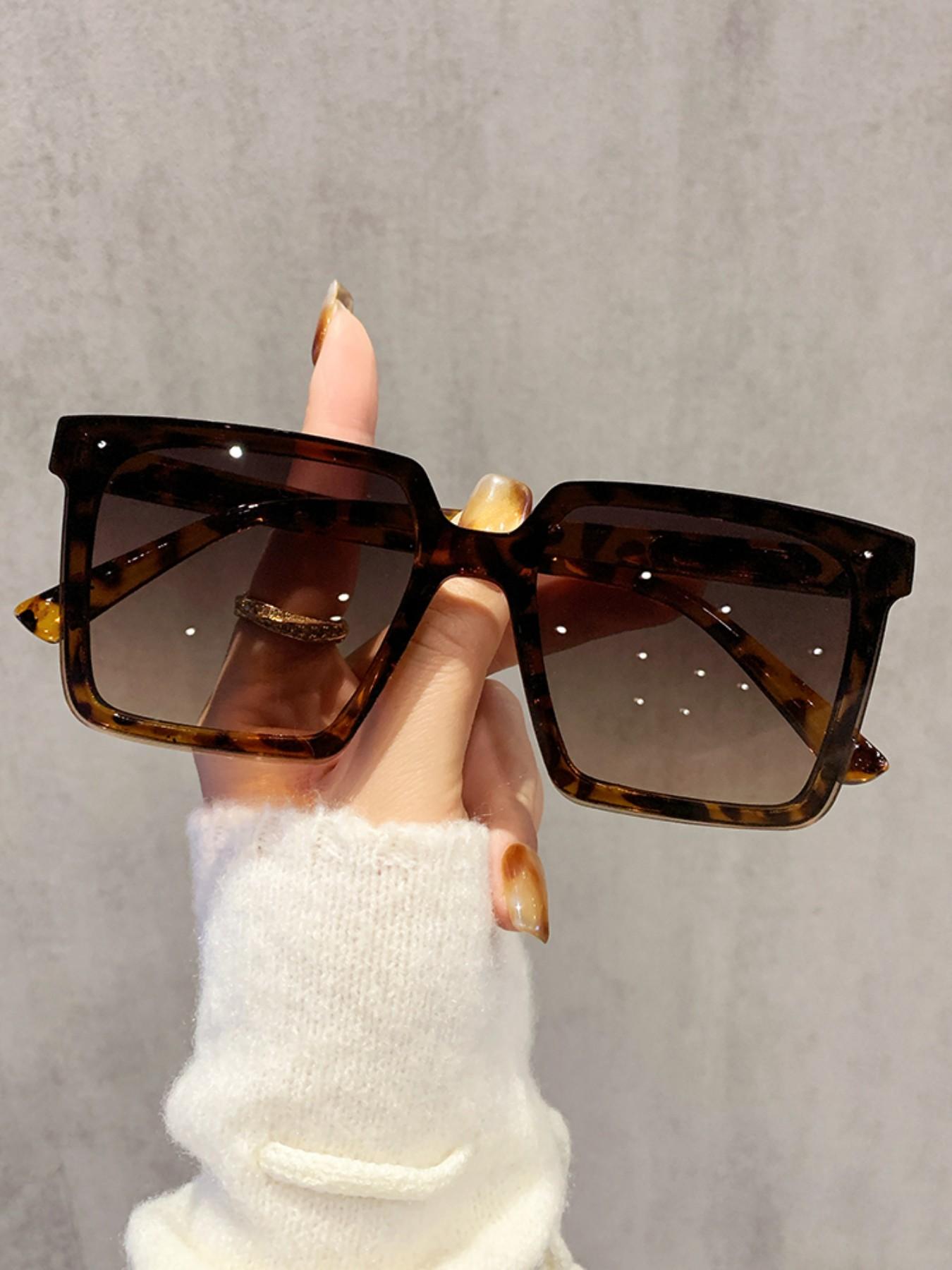 2 Pcs Square Frame Men's Sunglasses, Large Frame Glasses, Fashionable and Comfortable, Ideal for Outdoor Activities, Gifts, Photography Props