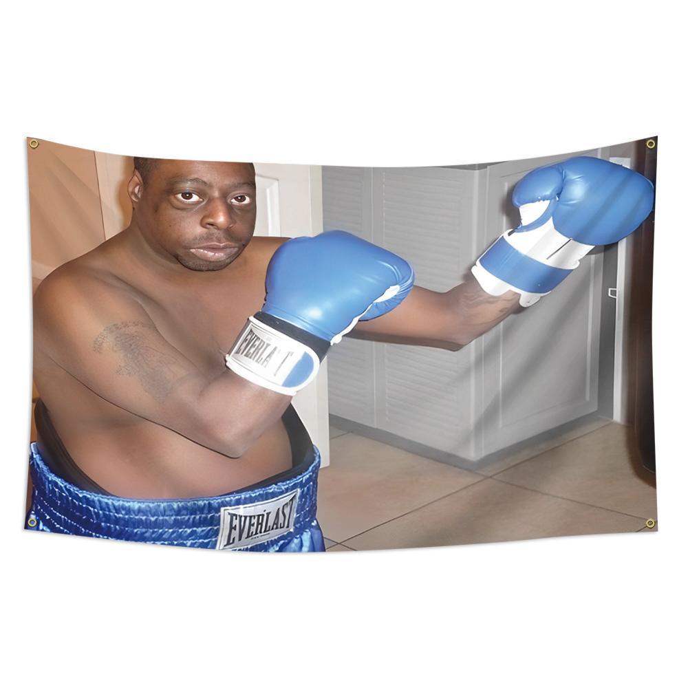 Boxing Themed Pattern Backdrop, 3'x5' Boxing Themed Backdrop, Party Decoration Supplies, Event Decor for Home, Garden, Room, Dorm, Man Cave, Banners