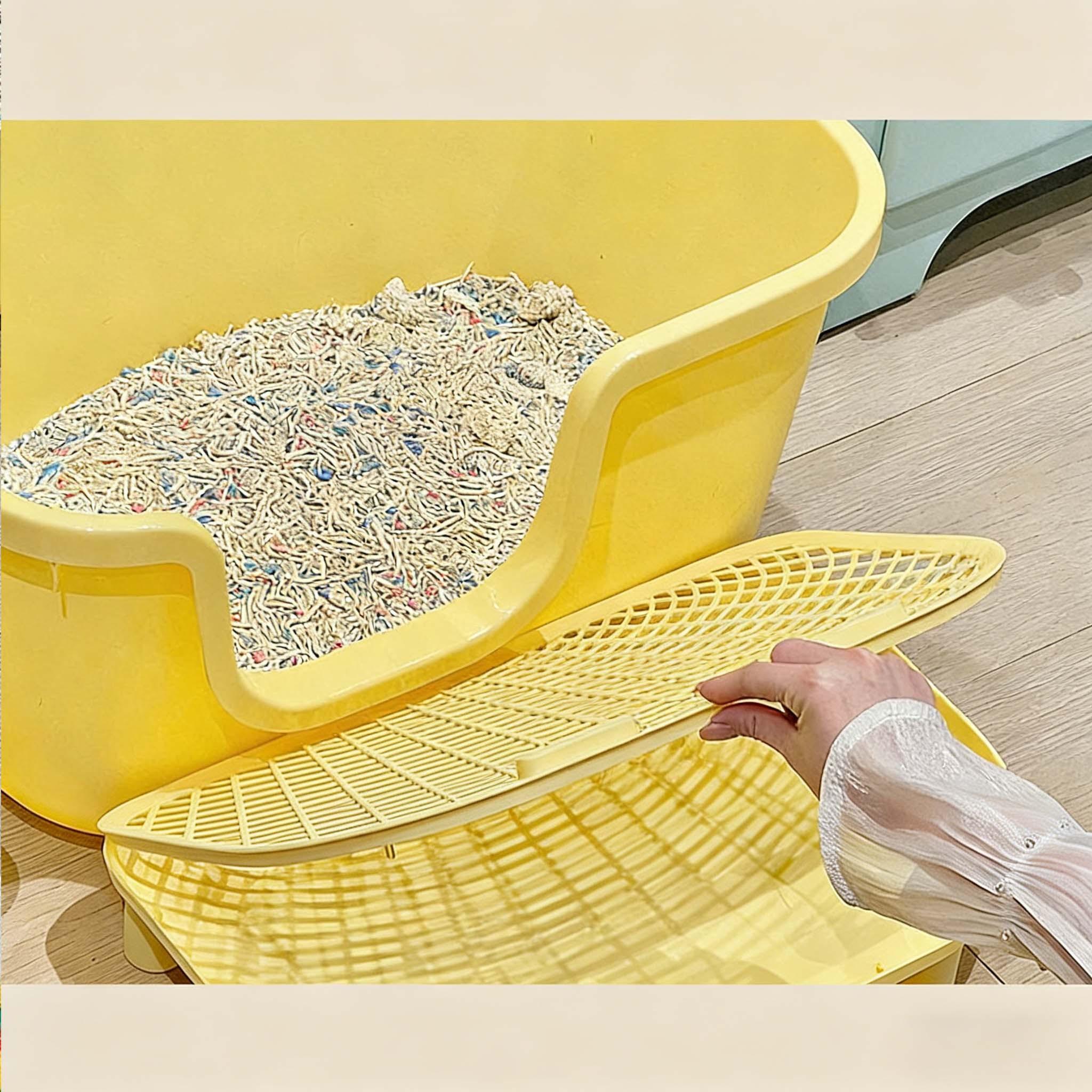 Large Cat Litter Box Lid, Anti-Scatter Design, Automatic Cleaning, Portable for Kittens and Maine Coon Cats, Pet Accessories