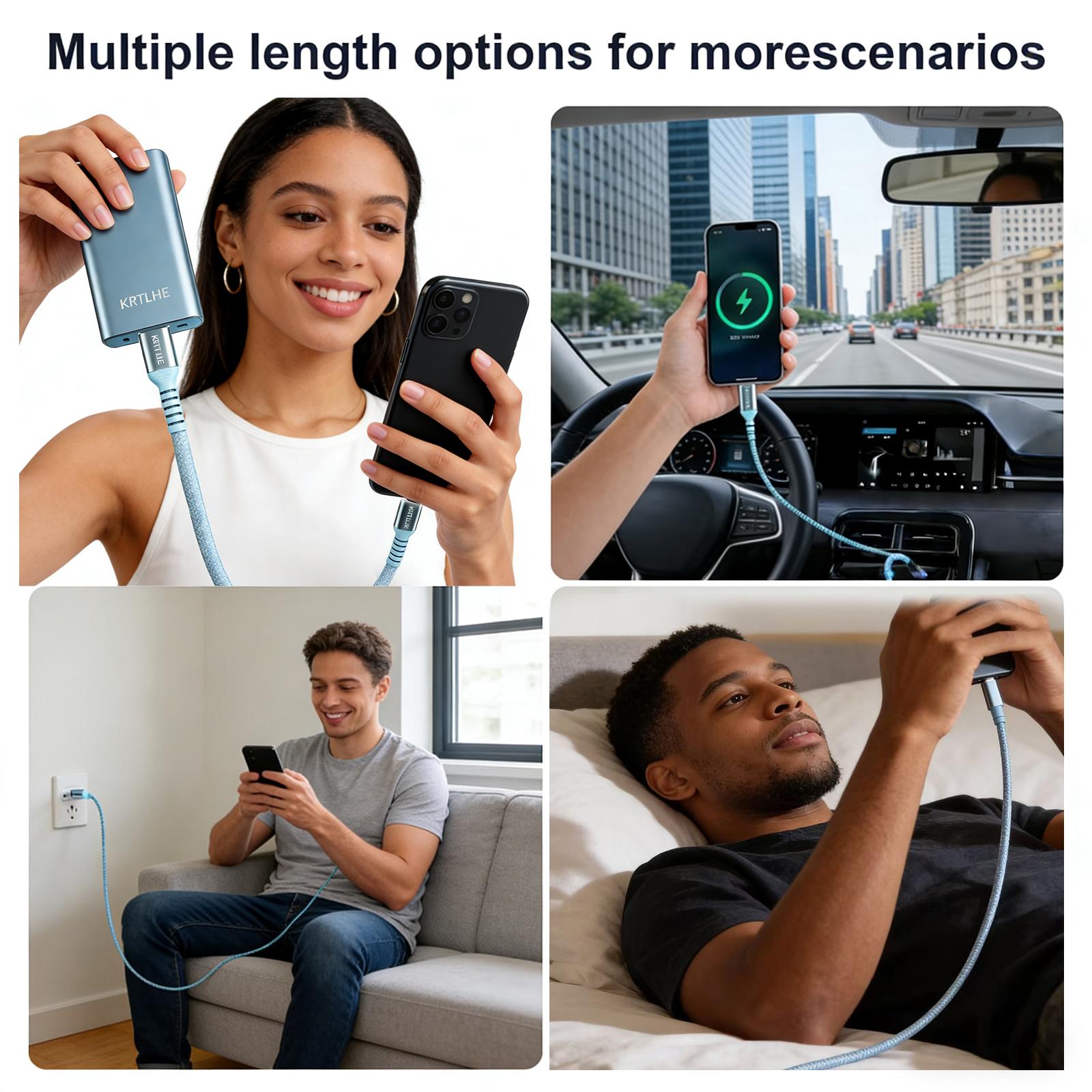 3pcs,60W Nylon Braided,Fast Charging USB-C Cable, High-Speed Data Sync, Durable Round Shape, Male to Male, 100.58cm/201.17cm, with USB to Type-C, for Xiaomi, Huawei, for SamSung, OnePlus, for VIVO, Oppo, for Infinix & other C-connected devices.