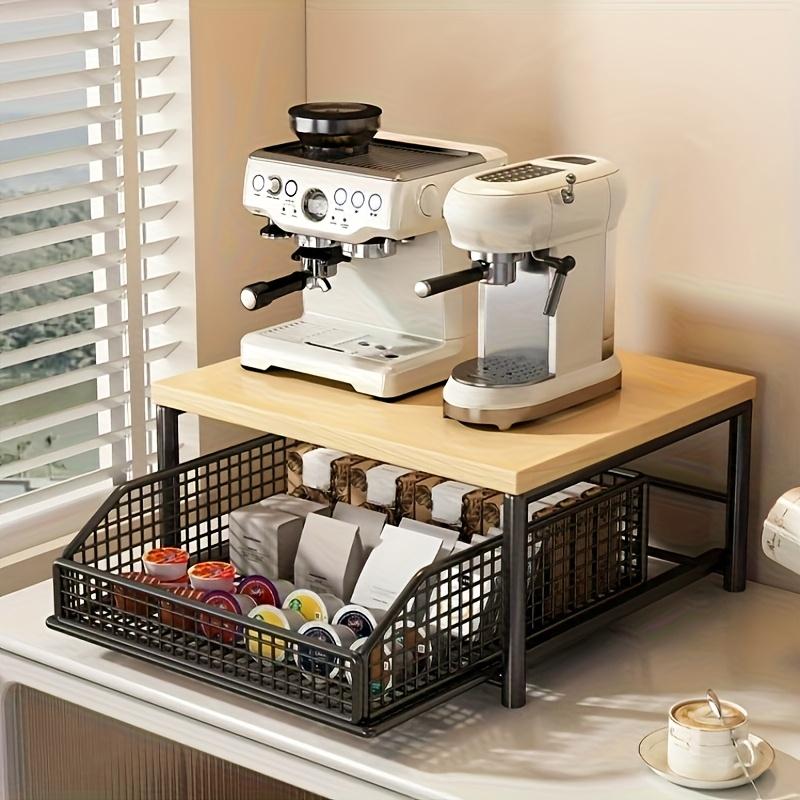 1pcs Multi Layer Storage Shelf Kitchen Condiments Bathroom Toiletries Coffee Machine Under Counter Organizer Tiered Rack for Tea Bread Snacks Cups Beverage Storage Rack