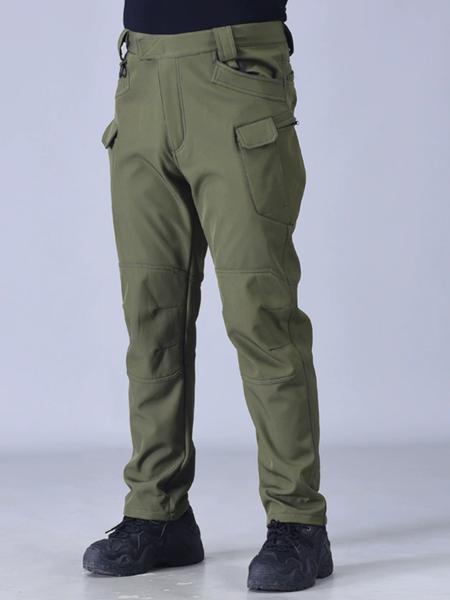 Men's Tactical Fleece Lined Cargo Pants, Autumn Winter Outdoor Multi-Pocket Workwear, Warm Lightweight Durable Scratch-Resistant Hunting Shooting Hiking Pants