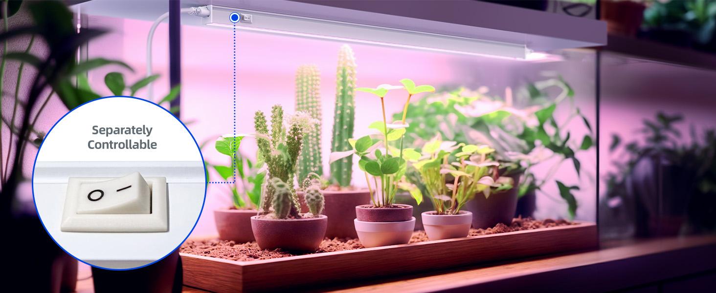 Barrina T5 Grow Lights, Full Spectrum, 2FT, 40W (4 x 10W, 250W Equivalent) for Indoor Plants, Greenhouse, Plug and Play, Yellow, 4 Packs