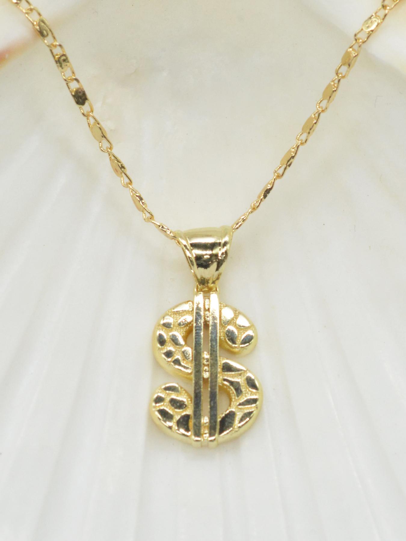 Fashion Hip Hop Dollar Sign Pendant Necklace, Vintage Street Style Jewelry Gift for All Seasons, Perfect for Valentine's Day and Birthdays