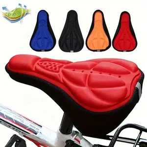 Silicone Bicycle Seat Cover for Mountain Bikes, 3D Padded Cycling Saddle Cushion, Essential Bike Accessories for Comfortable Riding