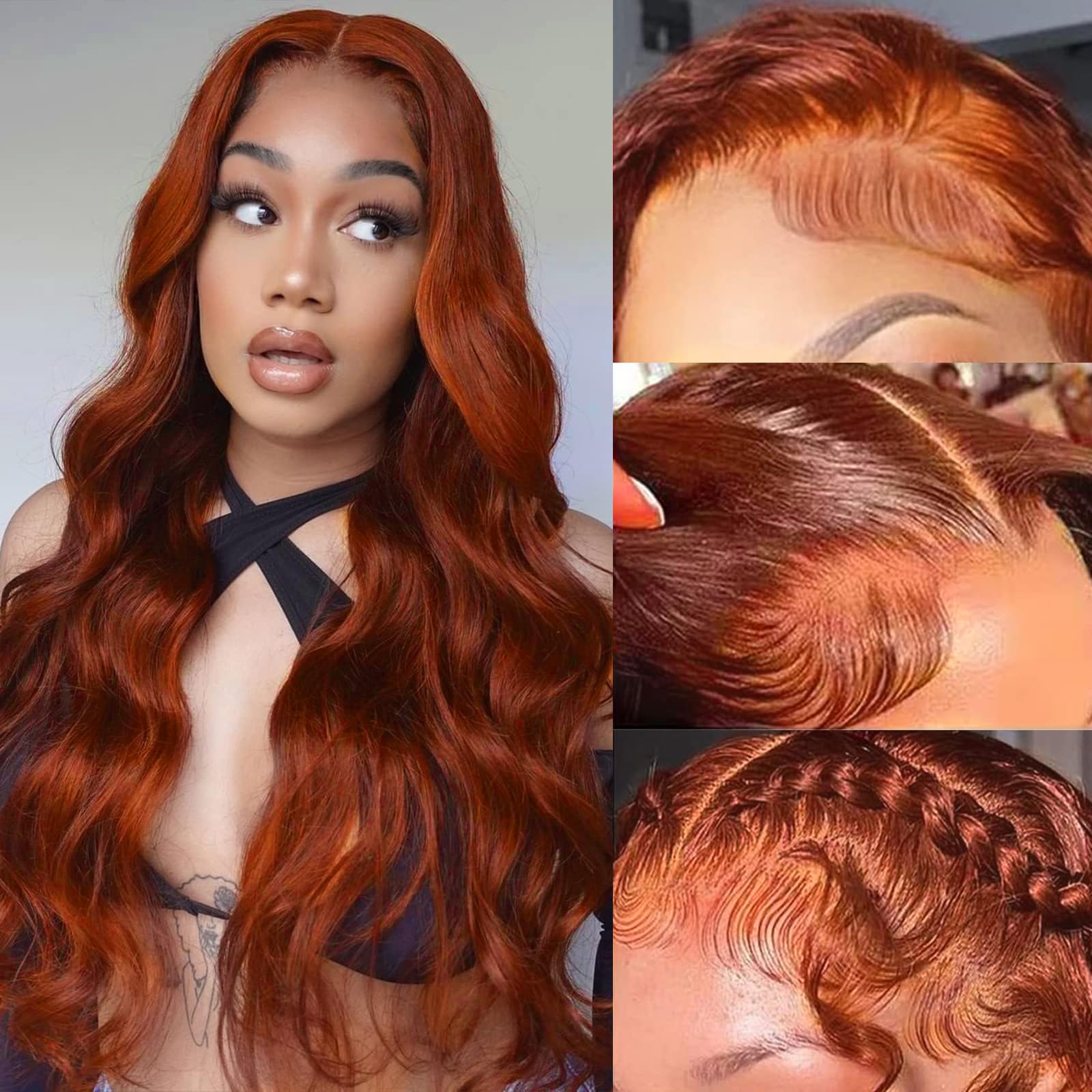 Bling Hair Red Brown(Ginger) 13x4/6 Brazilian Body Wave Lace Front Human Hair Wigs 33# Colored Pre Pucked 7x5 Glueless Wigs TikTokShopBlackFriday