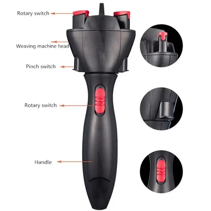 USB Rechargeable Automatic Hair Braider Machine, Portable Electric Lazy Twist Braid Styling Tool, One-Click Braiding Maker for Updos, Curly Hairstyles, Perfect for Kids, Teen Girls & Women Home Daily DIY Hairstyle Creation