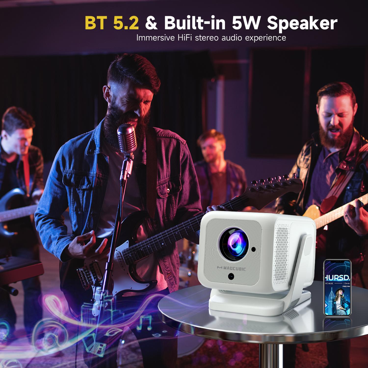 Magcubic Auto Focus HY310X Projector 420ANSI 4K Supported Full HD 1080P Android 11 Built-in 5W Speaker BT5.2 Auto Vertical Keystone for Outdoor Theater Stand Mini Portable Projector Magcubic Auto Focus HY310X Projector 420ANSI 4K Supported Full HD 1080P Android 11 Built-in 5W Speaker BT5.2 Auto Vertical Keystone for Outdoor Theater Stand Mini Portable Projector