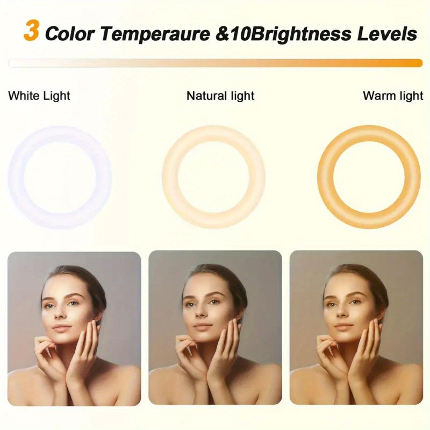 10"Ring Light with Stand,Video Light Tripod for Phone ,with 43.3"Tripod/2 Phone Clips/1 USB Ports,2600K-6500K Color Temperature,for Barber Makeup Tattoo TikTok Video Recording Vlog#springbreak