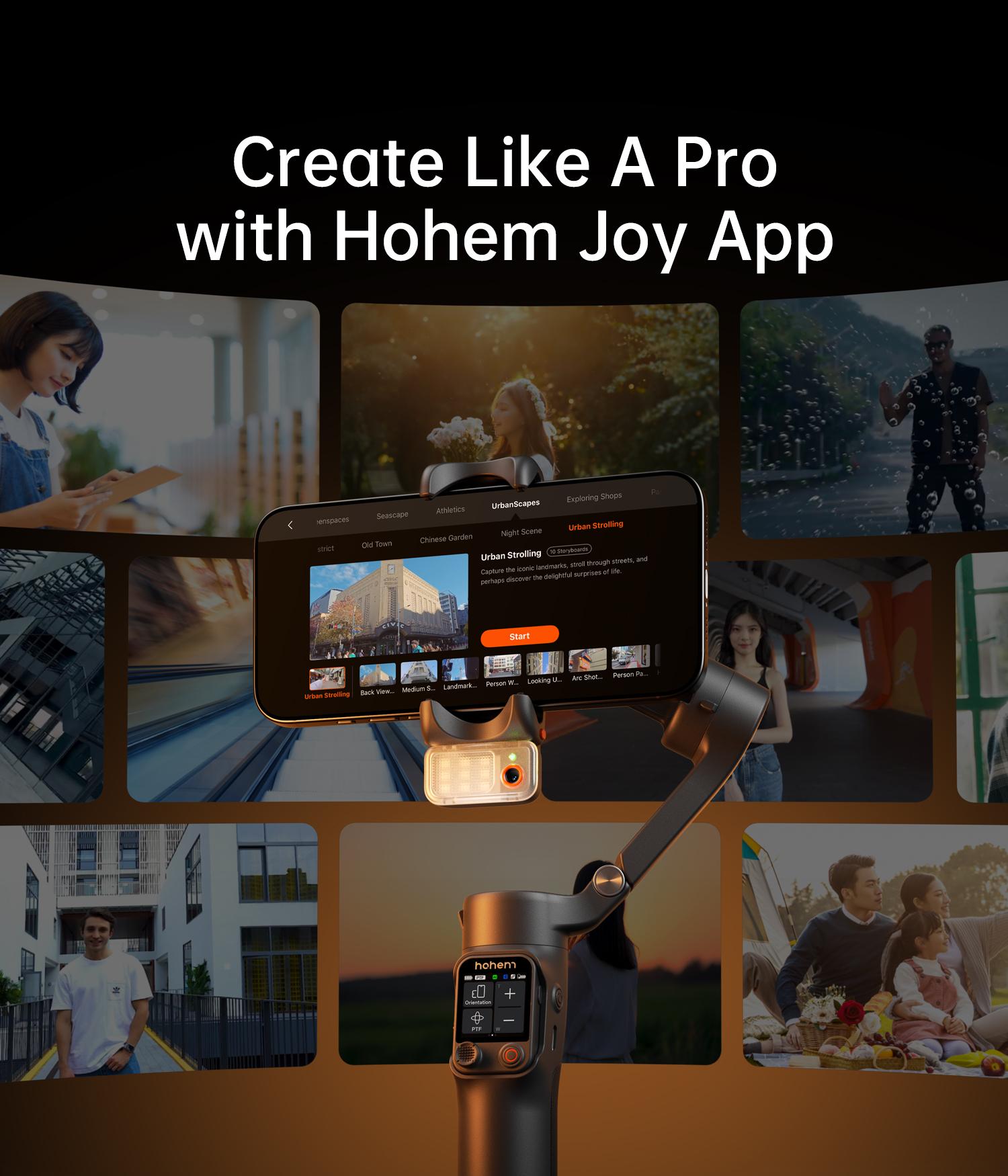 hohem iSteady V3 Ultra NEW Gimbal,Detachable Touchscreen Remote,Advanced AI Tracking with any App,360° Infinite Pan Tracking,Select People&Obeject on Touchscreen to Track,3-Color Fill Light,3-Axis Stabilization