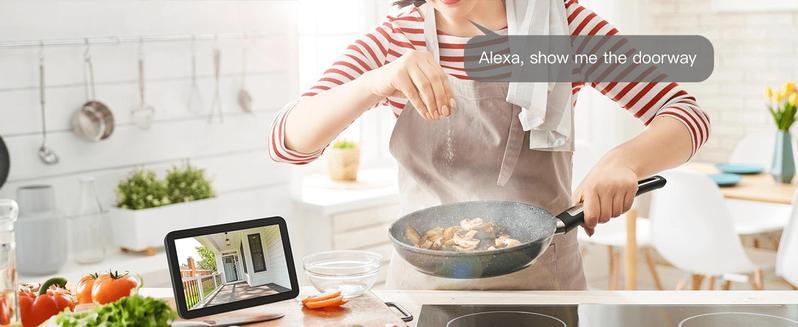 Smart Camera, Wired 1080p Pan Tilt Zoom (PTZ), 360 Degree Motion Tracking, Dog/Cat/Pets/Baby/Security System, Color Night Vision, Indoor/Outdoor IP65-Rated, WiFi, 2-Way Audio, Alexa & Google Assistant, LED Blink, App