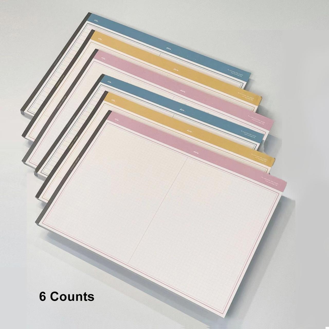 B5 Notebook Set with Lined & Grid Pads – 30 Sheets Each, Tearable Pages, Minimalist Aesthetic, Organized Notebook, Math Notebook, Studygram Stationery, Office Stationery Supplies – Perfect for Students, Office Notes, School & Work Planning