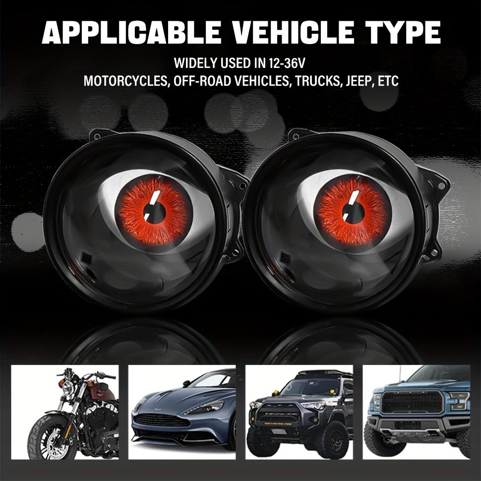 Devil Eye LED Car Light Dynamic Eagle Eye Headlamp 0-49W for Motorcycle & Car Mods 1PC 2PCS Easy Installation Multiple Color Options Headlight Vented Dual Headlights