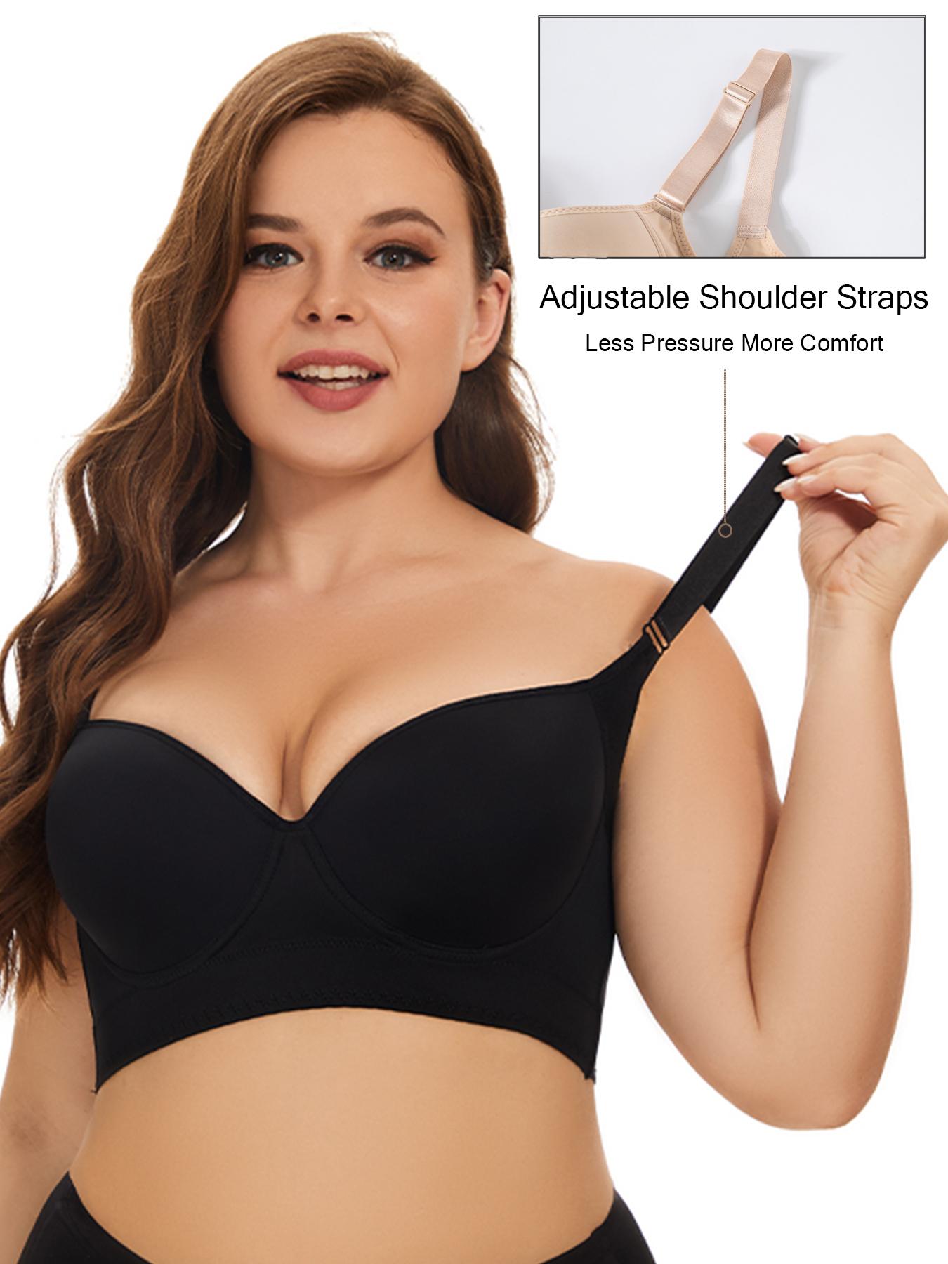 2-Pack Women's Adjustable Supportive Everyday Bras with Underwire, Comfortable Breathable Fit Underwear, Adjustable Straps to Prevent Sagging