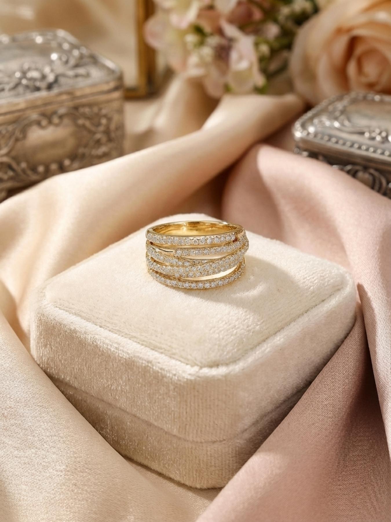 Unisex Hip-Hop Style Ring, Vintage Geometric Design, Multi-Layered Wraparound Band, Unique Irregular Shape, Fashionable Jewelry