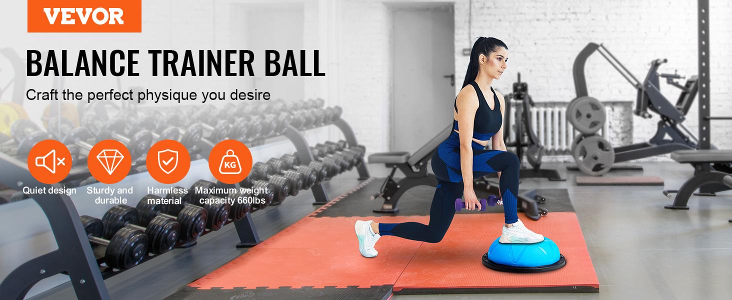 fathersdaygift VEVOR Half Exercise Ball Trainer, 23 inch Balance Ball Trainer, 660 lbs Capacity Stability Ball, Yoga Ball with Resistance Bands and Pump, Strength Fitness Ball for Home Gym, Full Body Workouts, Blue fathersdaygift VEVOR Half Exercise Ball Trainer, 23 inch Balance Ball Trainer, 660 lbs Capacity Stability Ball, Yoga Ball with Resistance Bands and Pump, Strength Fitness Ball for Home Gym, Full Body Workouts, Blue