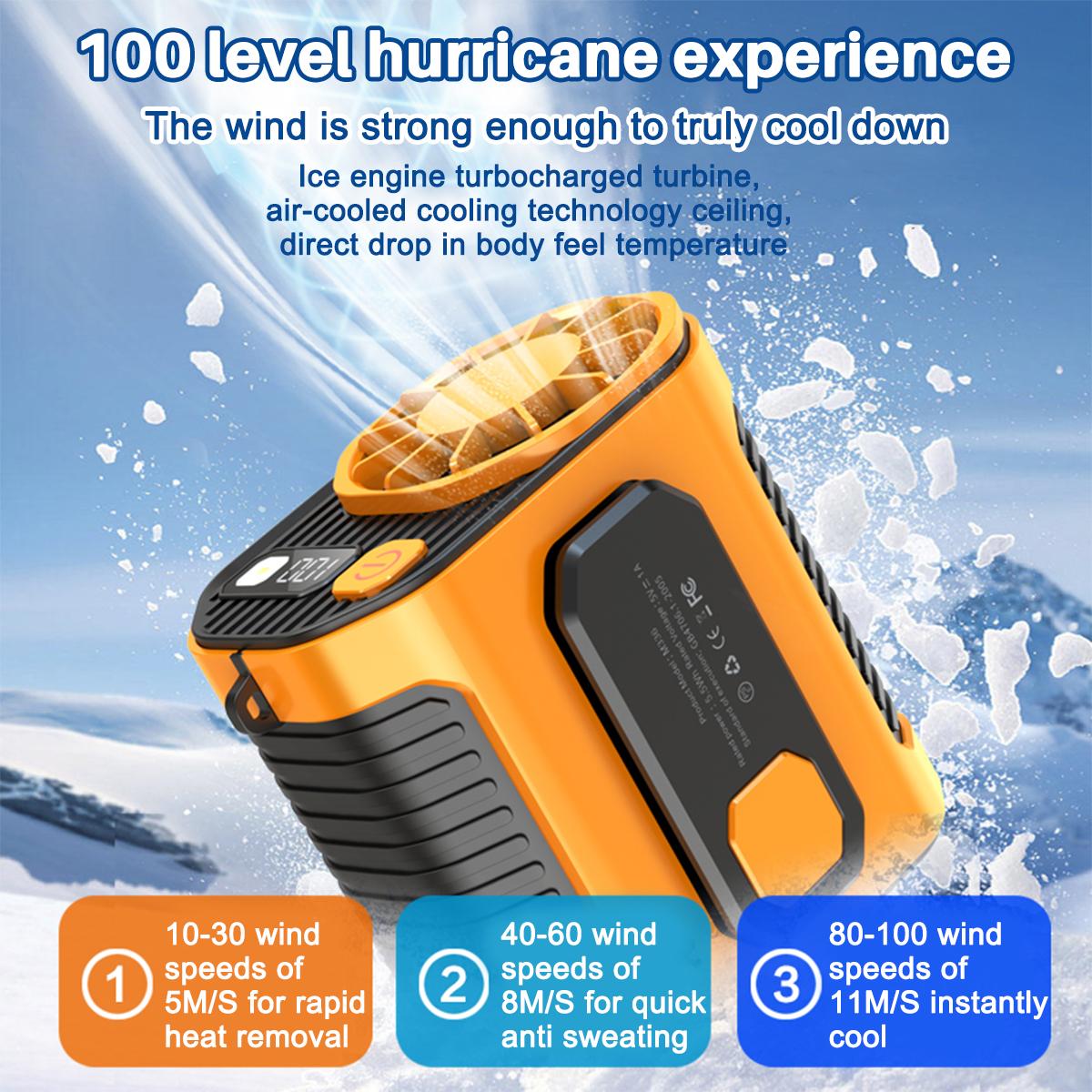 PADOX Personal Waist Portable Rechargeable Fan, 5000mAh Battery Power bank, 10 Speeds 5300RPM Airflow, LED Light, Wearable Belt Fan for Outdoor, Jobsite, Farms, Traveling, Fishing #SummerWins #DealsForYouDays
