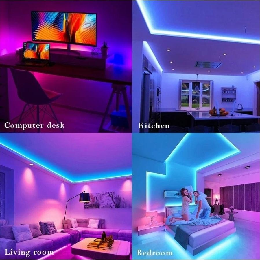 DAYBETTER 50ft or 100ft Led Strip Lights RGB Music Sync Color Changing,Bluetooth Led Lights with Smart App Control Remote,Led Lights for Bedroom Room Lighting Flexible Home Décor