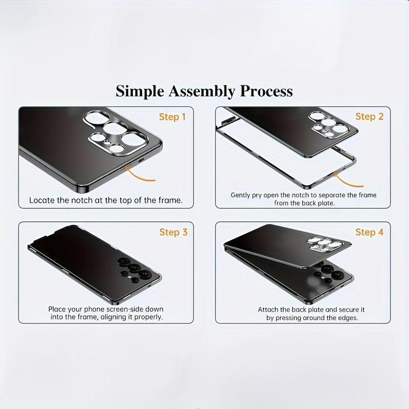 Samsung Galaxy S26/s25/s24 Ultra Case, Metal Magnetic Aluminum Alloy Thin Shockproof Back Cover (free High-Quality Screen Protector)