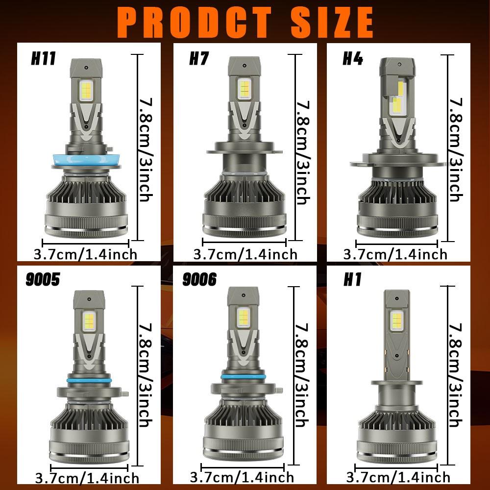 App Control LED Headlights: The smartest headlight upgrade. Adjust 3000K-6000K color and 150W power instantly via smartphone. Best LED bulbs for H11 H7 9005 9006 with Canbus error-free system for night driving.