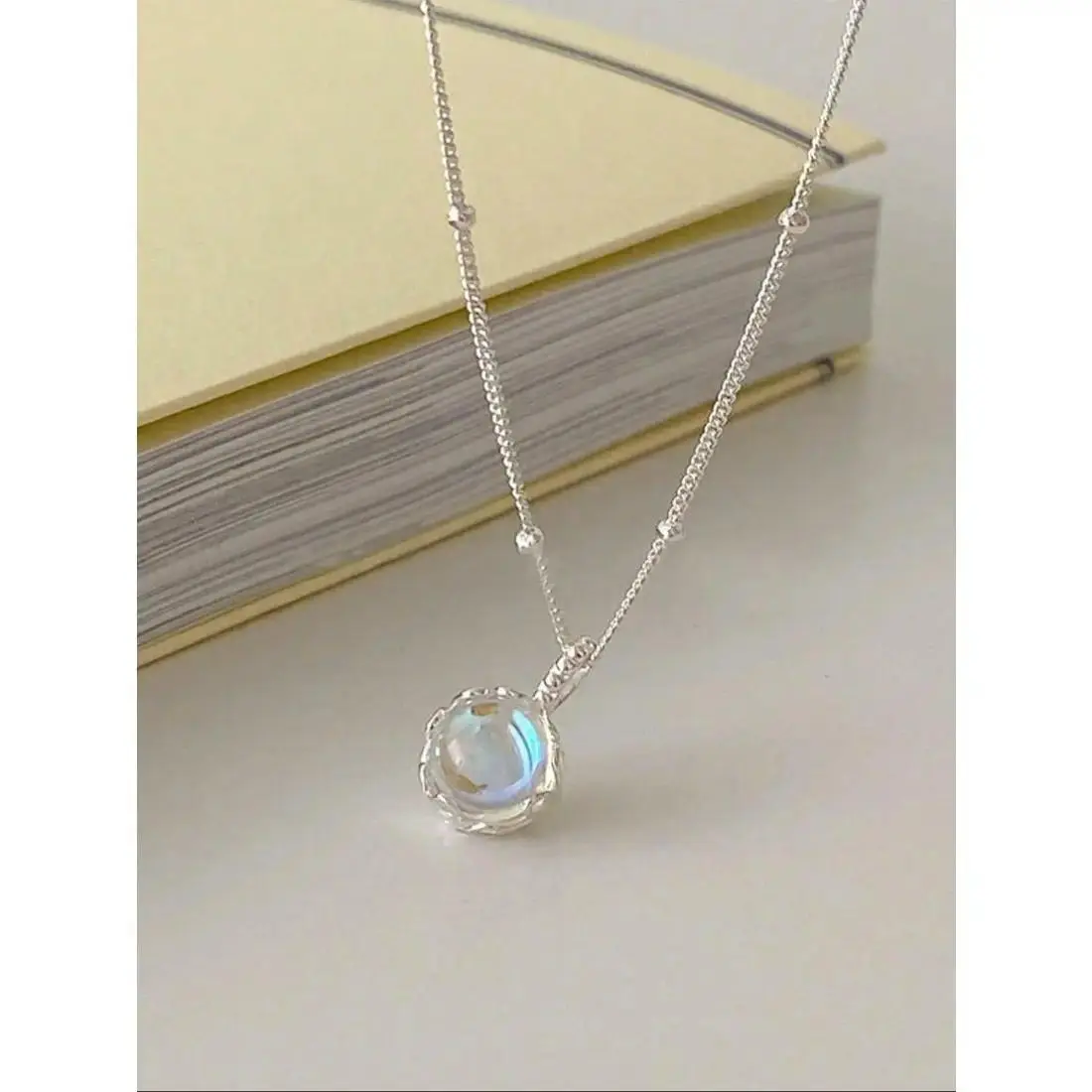 Waterproof Marquise Cubic Zirconia Station Necklace - Dainty Diamond Simulant Anti-Flip Choker, Minimalist Everyday Stacking Jewelry Gift