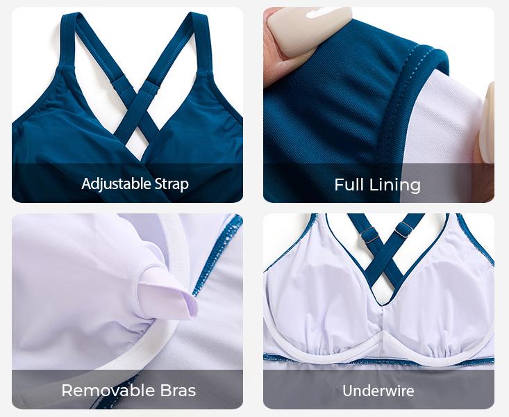 Tempt Me Women Underwire Tankini Top Only - Twist Front V Neck Bathing Suit Swim Top Tummy Control Cross Top 2026 Tempt Me Women Underwire Tankini Top Only - Twist Front V Neck Bathing Suit Swim Top Tummy Control Cross Top 2026