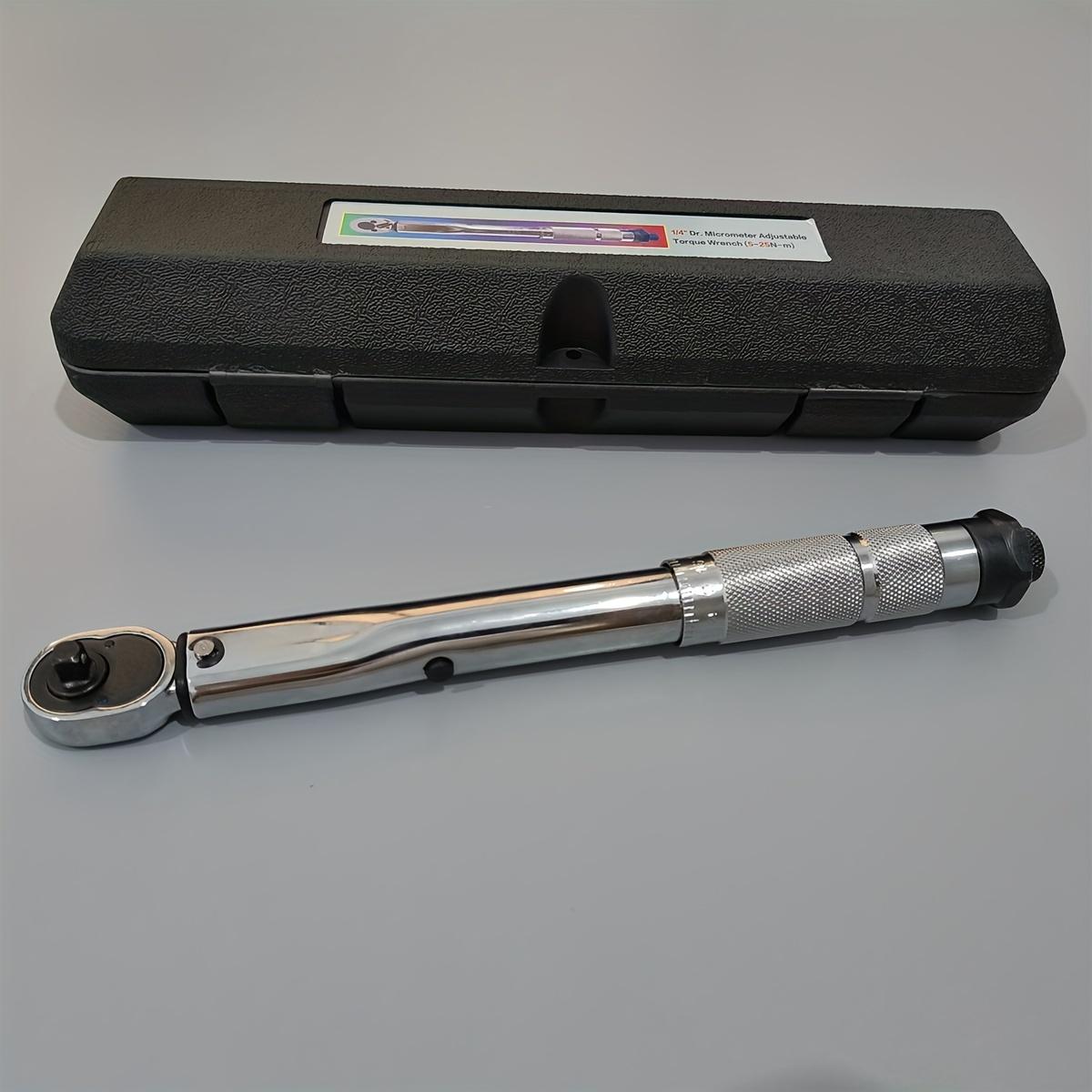 Adjustable Torque Wrench, Pre-Set Adjustable Wrench, 1/4 Inch Drive, Durable Construction, Ideal for Mechanics & DIY Projects