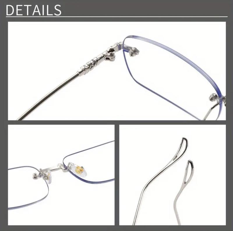 Unisex High Quality Metal Rimless Photochromic Sports Eyewear - Glare Reduction Glasses for Daily Commute, Office Work, High Quality Eyewear