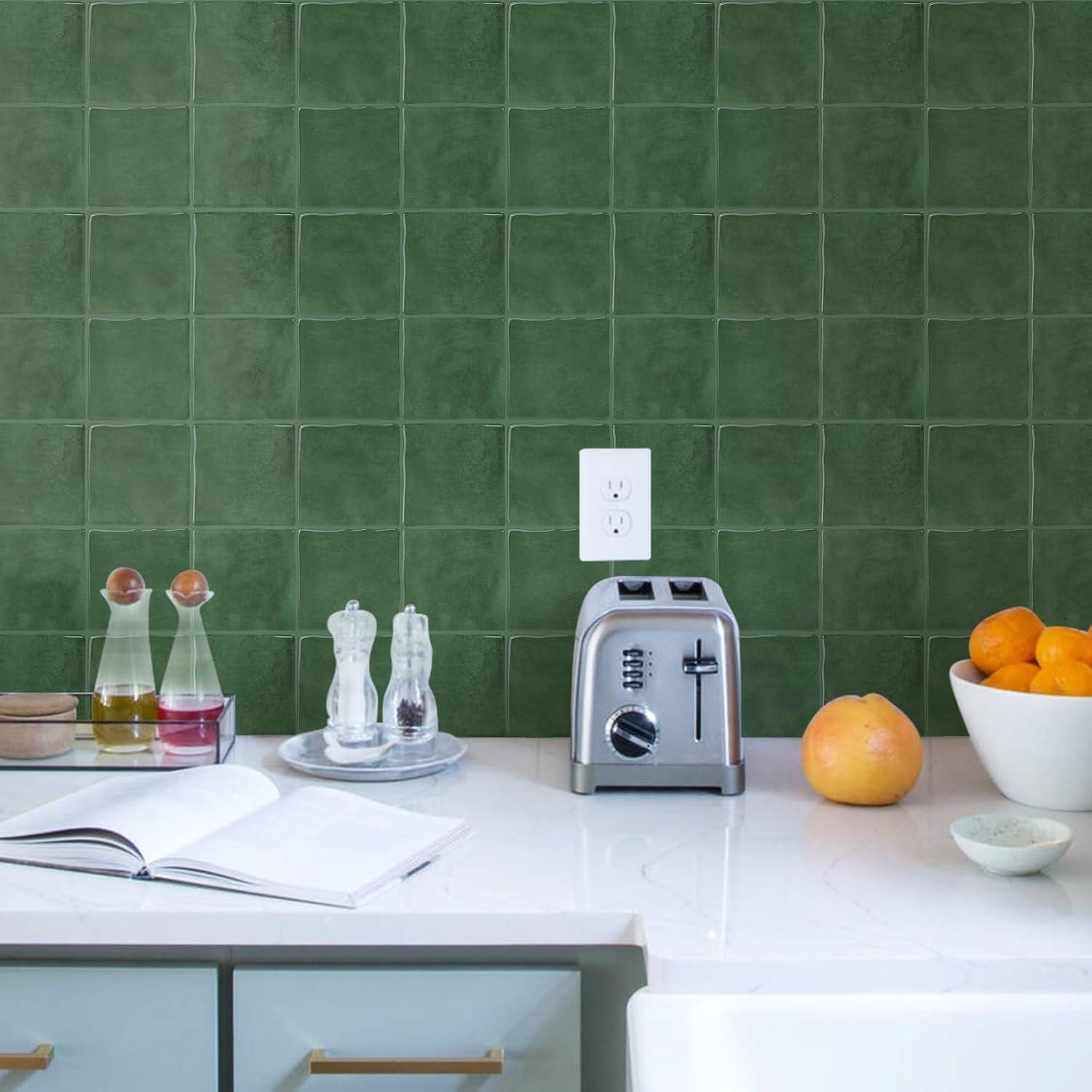 10-Sheets/20-Sheets Peel and Stick Backsplash Tiles, Kitchen Bathroom Square Self Adhesive Wall Tile, Checkerboard Mosaic Stickers