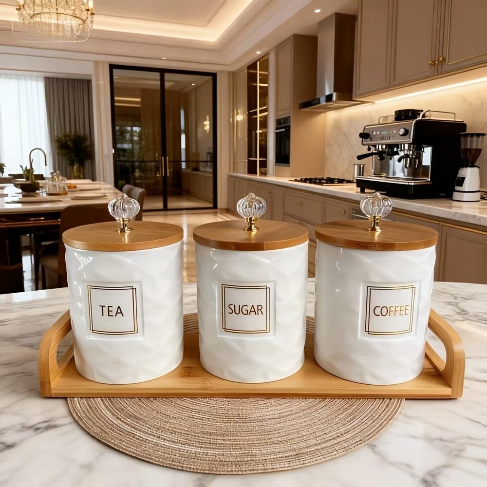 Luxury Ceramic Sealed Jars Set, Moisture-Proof Tea Coffee Storage, High-Aesthetic Candy Jar, Food Jar, Reusable Containers, Kitchen Food Storage, Perfect for Parties and Decorations