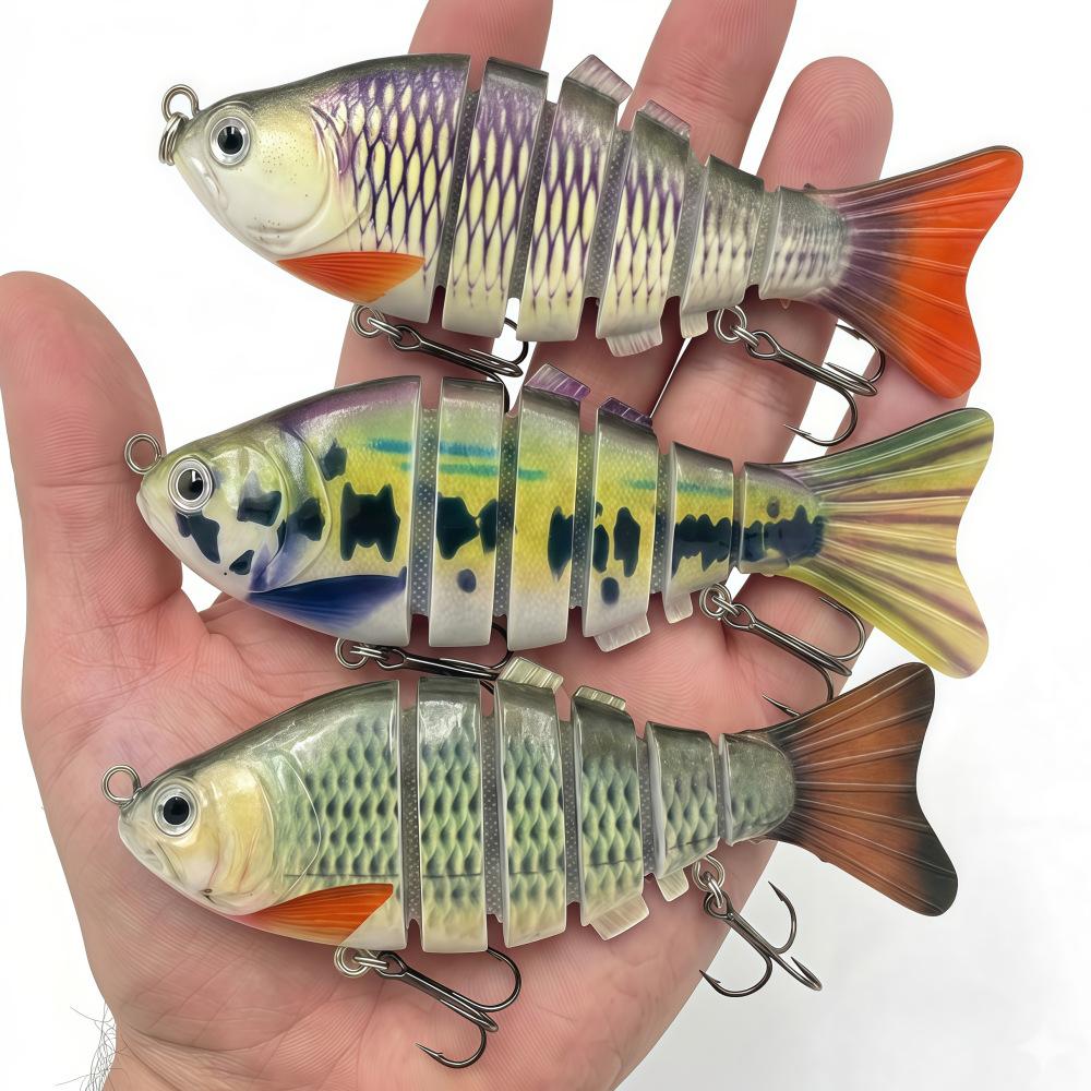 Realistic Multi-Jointed Fishing Lures - Sinking Swimbait with 3D Eyes for Freshwater Saltwater