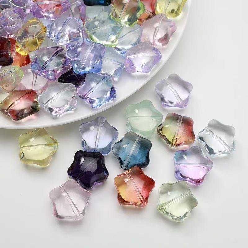 16mm Medium Hole Star Pendant, Fat Star DIY Jewelry Accessories, Loose Beads, Vintage Style, Perfect for Crafting and Decorations