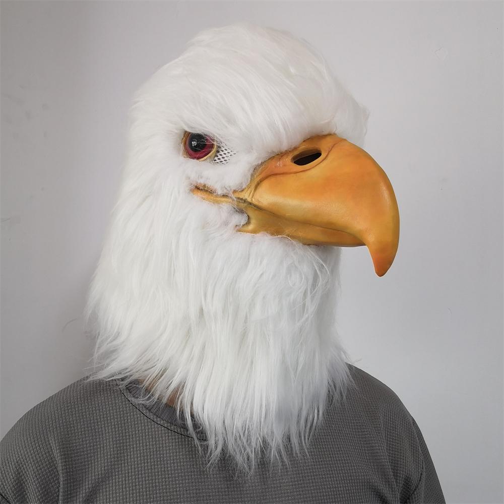 PATYGR White Eagle Mask Animal Head Cover for Halloween Cosplay Rave Party Realistic Latex Animal Bird Mask Prank Props Accessories PATYGR White Eagle Mask Animal Head Cover for Halloween Cosplay Rave Party Realistic Latex Animal Bird Mask Prank Props Accessories