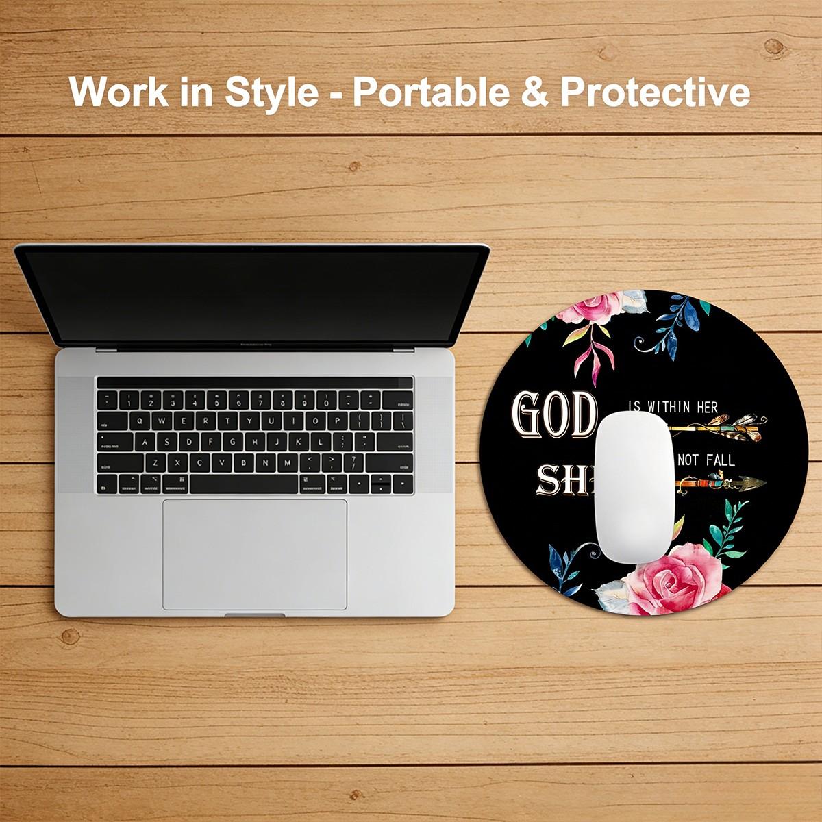 Fashion Arrow Round Mouse Pad, Anti-Slip Rubber Base, Small Desktop Mat for PC, Laptop, Office, Gaming, Gift for Girls and Women, 7.87 Inches