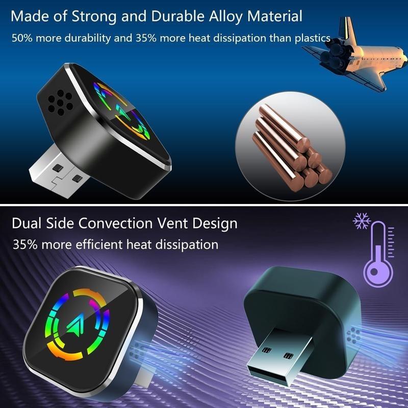 Wireless Apple Carplay Adapter, Compatible with iPhone & Android, Fast Connection, Mini USB Design, Plug-And-Play, No Delay