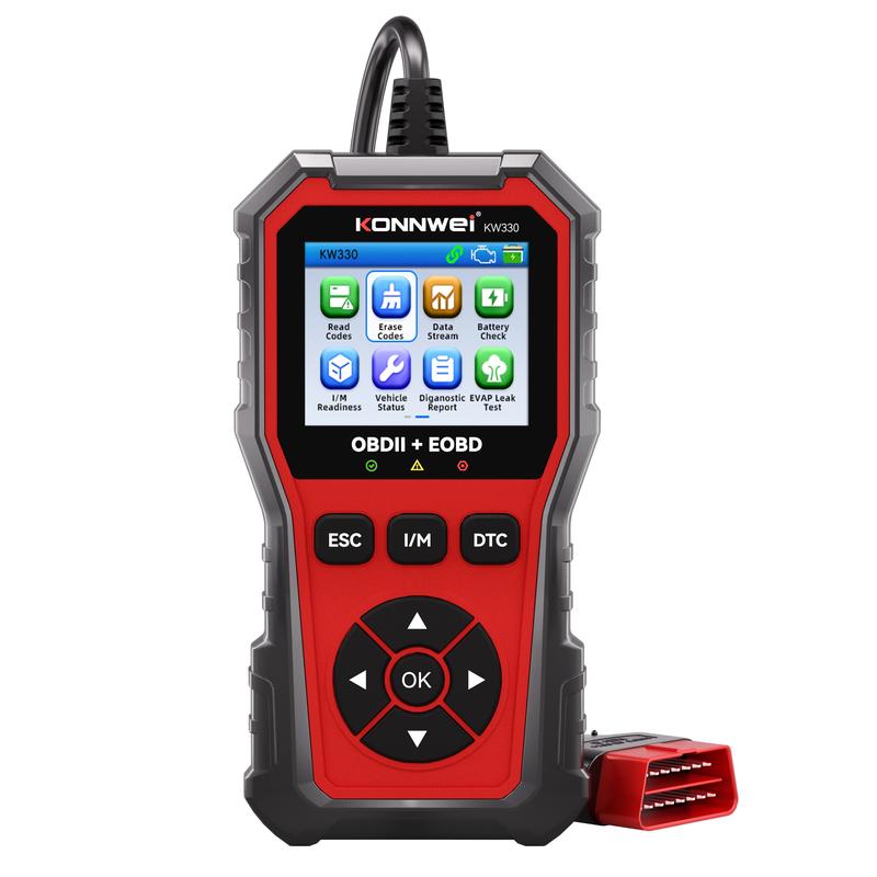 KONNWEI KW330 OBD2 Scanner with 2.8 Inch Color Screen, Free Upgrade & Print Function, Diagnostic Tool for Cars