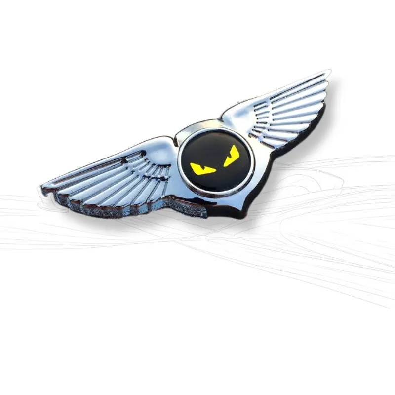 1Pc Silver 3D Metal Car Emblems Aerodynamic Fender Badges Car Emblems